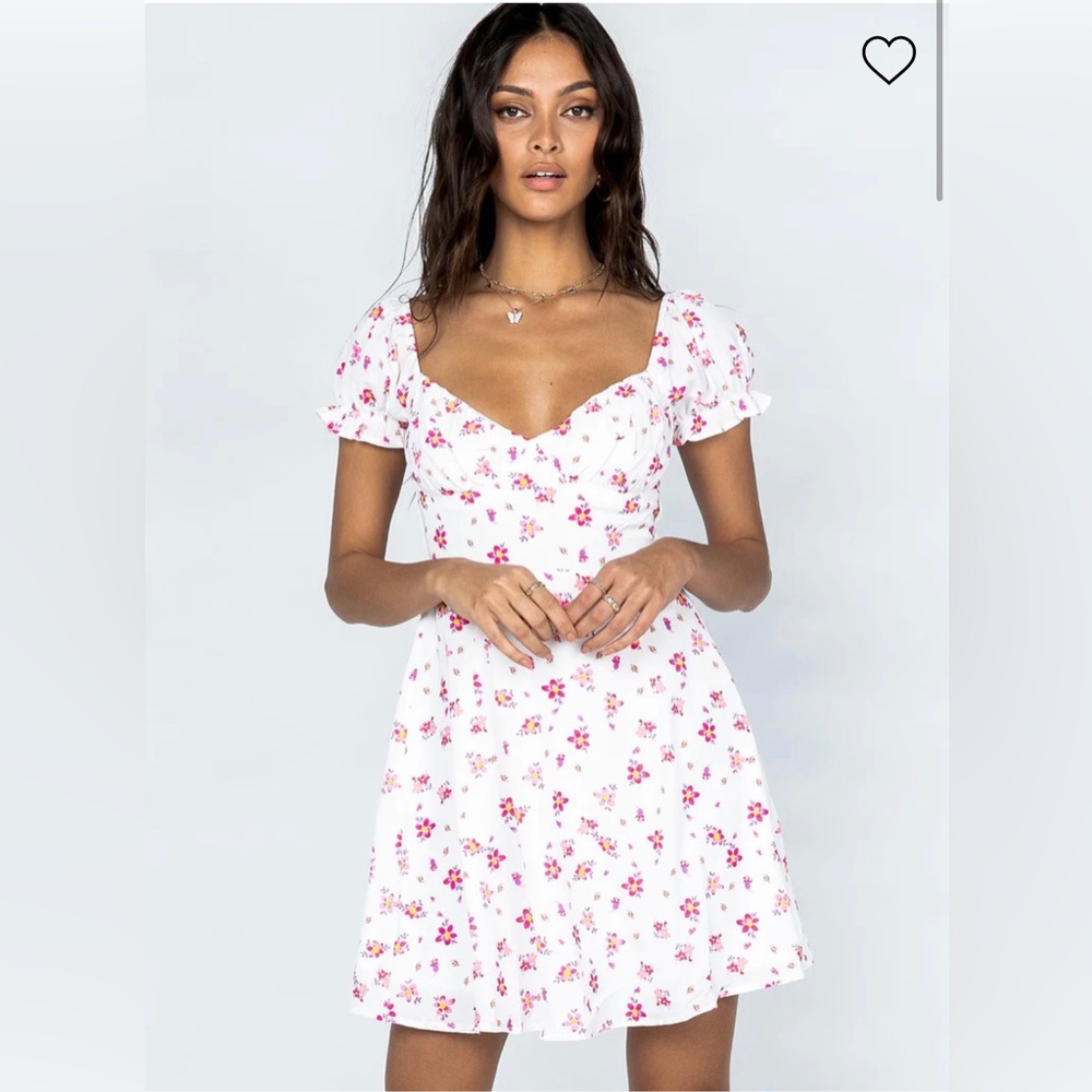 Princess Polly Ruth Mini Dress White Floral Size 0